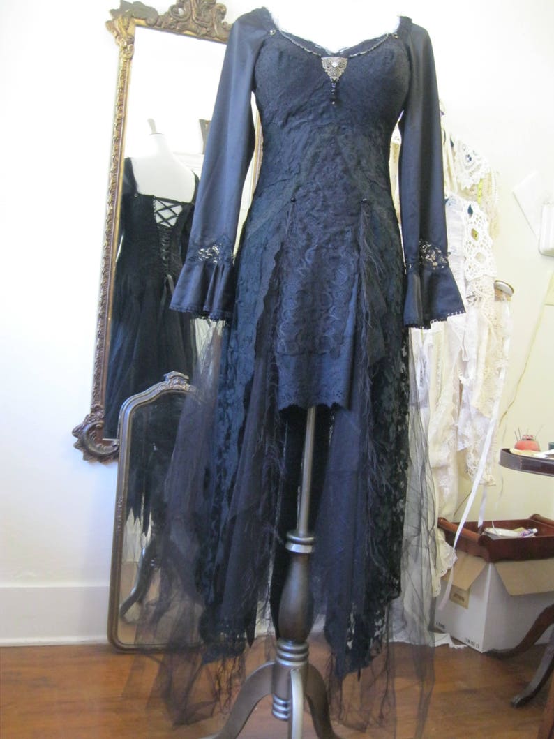 Witchy Black Gothic Goddess Wedding Dress Performance Dress | Etsy