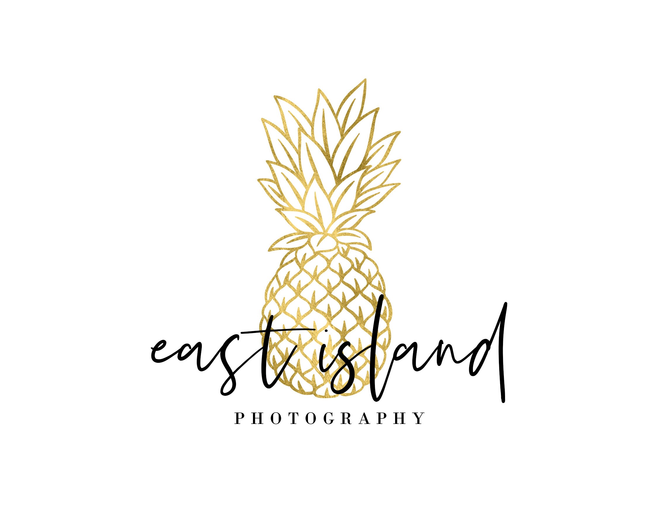 Gold Pineapple Logo / Pineapple Photography Logo / Gold Fruit Etsy