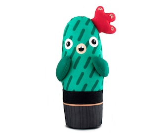 The cacti lovers, soft plant, handmade toy, cactus plush doll, light green cacti, cacti