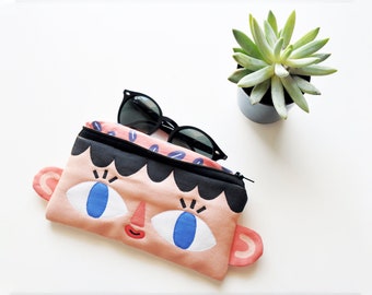 The Sunglasses facecase, Sunglasses Case, Cute Purse, Pencil case