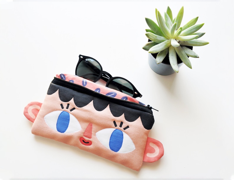 The Sunglasses facecase, Sunglasses Case, Cute Purse, Pencil case image 1