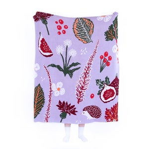 Seasonal Gardens - Knitted Throw Blanket- AUTUMN ,affordable art