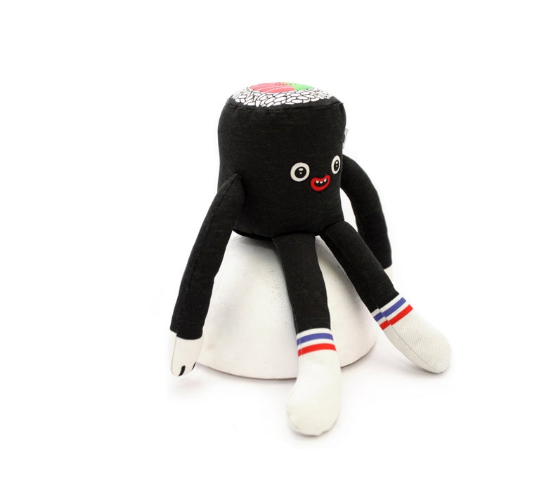 Sitting Maki Plush Toy, designer toy, plushie, sushi love image 2