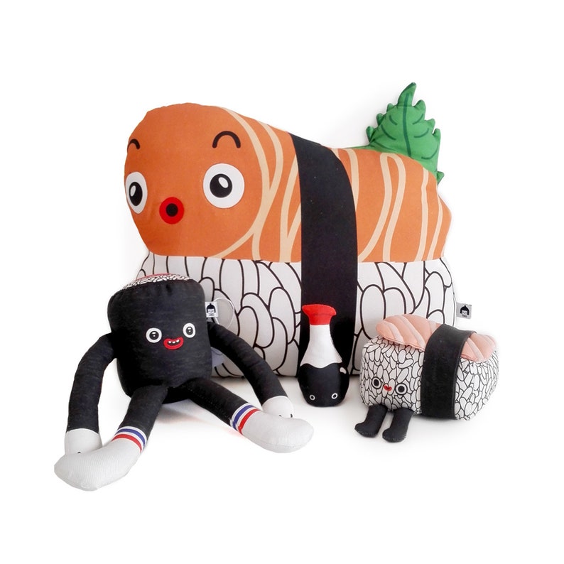 Sitting Maki Plush Toy, designer toy, plushie, sushi love image 4