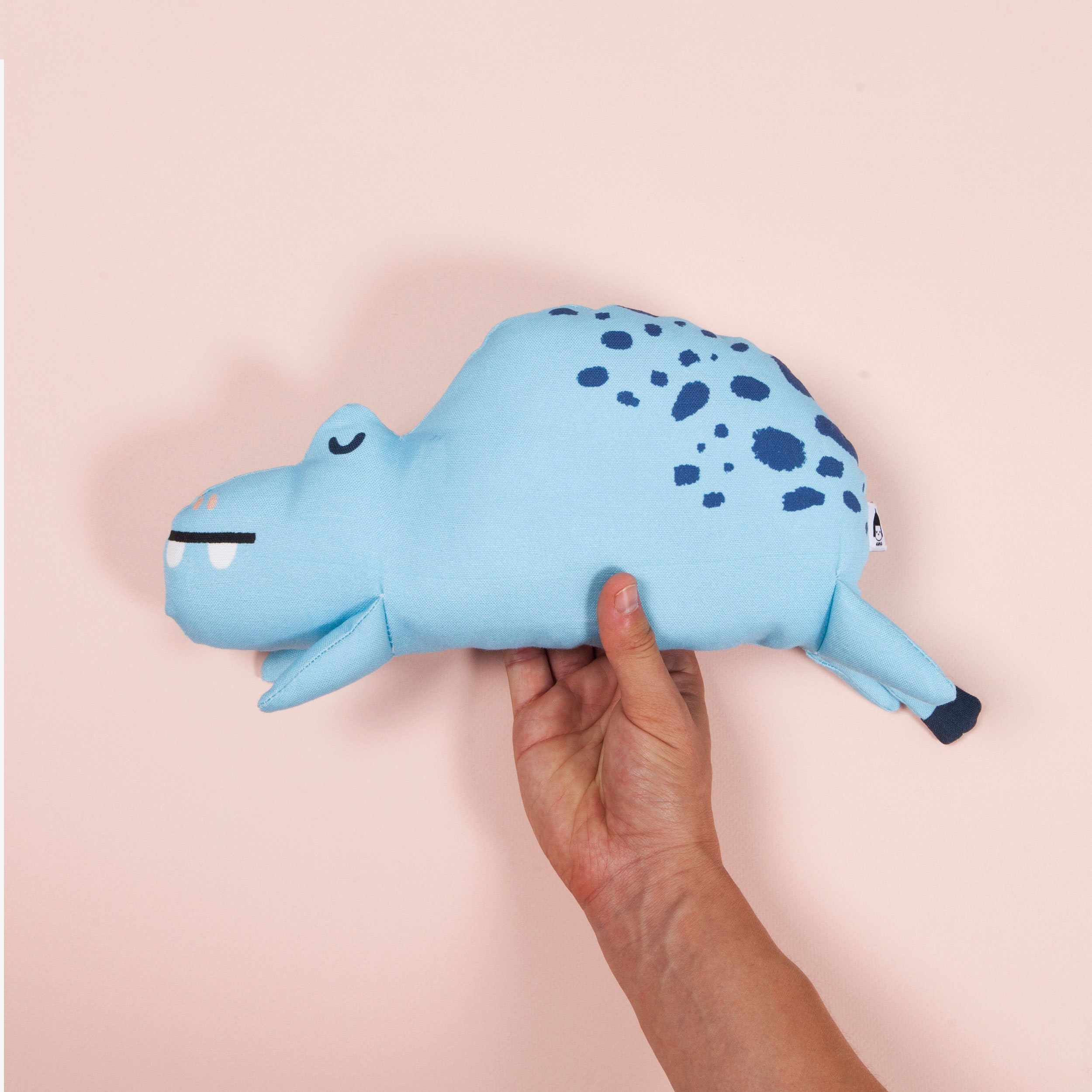 Howie the Hippo Toy, soft toy, handmade toy, Hippo plush doll, Blue Hippo Plushie
