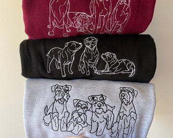 DOODLE DOGS STYLE- Sudadera para perros - Suéter bordado para los amantes de los perros. Jersey bordado para perros para dueños de perros, peluqueros caninos.