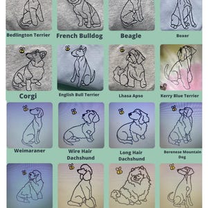 OUTLINE STYLE- Wildflower Dogs Sweatshirt - Embroidered sweater for dog loversSpring dogs embroidered jumper for dog owners, dog groomers image 9