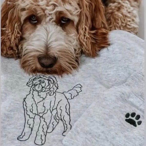 Custom Embroidered Pet Sweatshirt- Gifts for animal lovers& owners. Personalised pet jumper for dog or cat lovers! Dog gifts for humans.