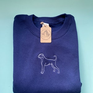 SILHOUETTE STYLE SWEATSHIRT various dog breeds available Embroidered sweater for dog lovers. dogs embroidered jumper for dog owners image 7