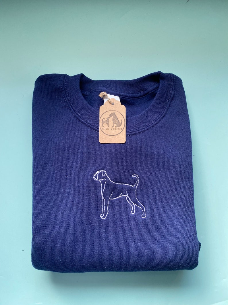 SILHOUETTE STYLE SWEATSHIRT various dog breeds available Embroidered sweater for dog lovers. dogs embroidered jumper for dog owners image 7