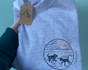 Sudadera Dog Beach - Suéter bordado para amantes de los perros y la playa