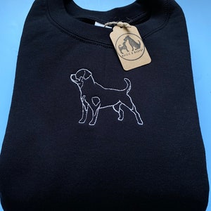 SILHOUETTE STYLE SWEATSHIRT various dog breeds available Embroidered sweater for dog lovers. dogs embroidered jumper for dog owners image 8