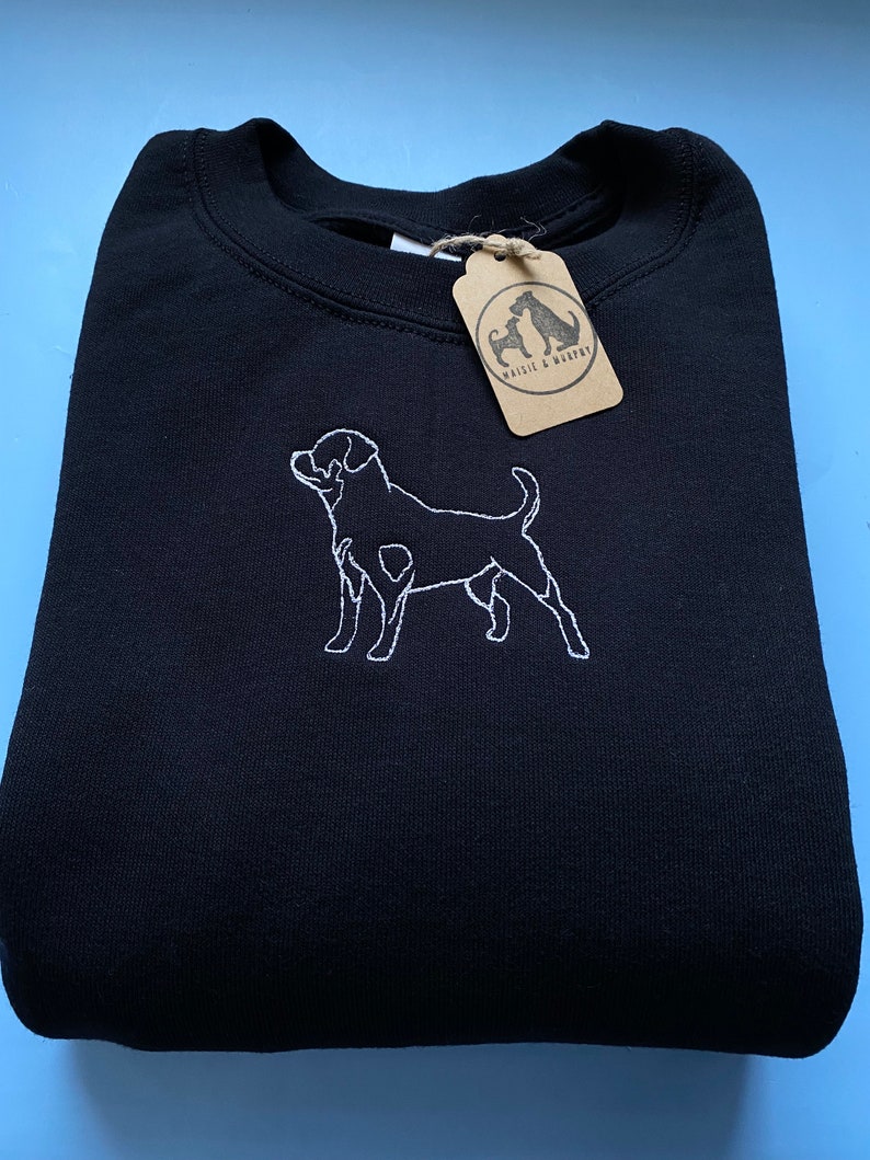 SILHOUETTE STYLE SWEATSHIRT various dog breeds available Embroidered sweater for dog lovers. dogs embroidered jumper for dog owners image 8