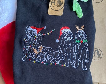 Christmas dog breed sweatshirt- our doodle dog designs have been christmafied!! Festive sweatshirt for dog lovers