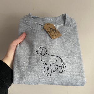SILHOUETTE STYLE SWEATSHIRT various dog breeds available Embroidered sweater for dog lovers. dogs embroidered jumper for dog owners image 4