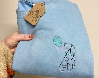 Dog Balloon Sweatshirt - Various Breeds- Embroidered sweater for dog lovers. Dog owner gift. Birthday gift for dog mums and dads