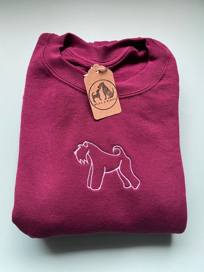 SILHOUETTE STYLE SWEATSHIRT various dog breeds available Embroidered sweater for dog lovers. dogs embroidered jumper for dog owners image 6