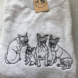 Embroidered Boston Terrier Sweatshirt, Boston terrier jumper, Boston terrier gifts, dog owner gifts, boston terrier lover, tuxedo dog gifts