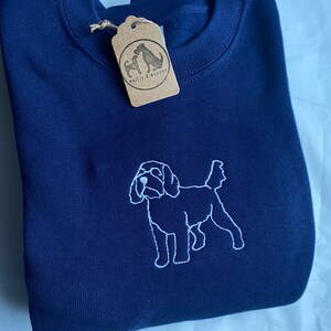 SILHOUETTE STYLE SWEATSHIRT various dog breeds available Embroidered sweater for dog lovers. dogs embroidered jumper for dog owners image 5