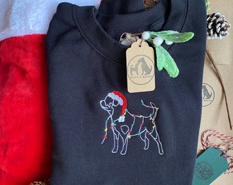 Christmas dog breed sweatshirt- our silhouette dog designs have been christmafied!! Festive sweatshirt for dog lovers