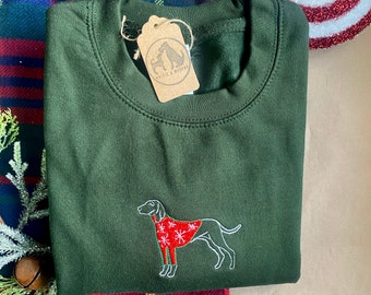 Christmas dog jumper breed sweatshirt- our silhouette dog designs have been christmafied!! Festive sweatshirt for dog lovers.