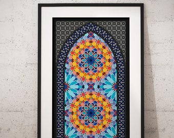 Moroccan Archway Printable Instant Download | Arabic Geometry Art Deco Wall Print | Modern Islamic Decor