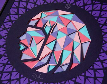 Virgo Zodiac Star Sign / Personalized Papercut Birthday Present / Laser Engraved Gift for Virgo / Zodiac Constellation Geometric Wall Art