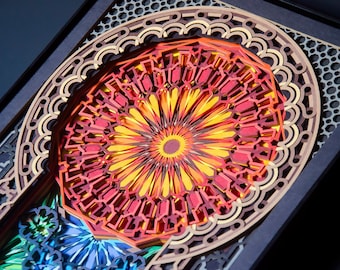 Arabic Architecture Original Paper Sculpture / Islamic Geometry Wall Art / Eye Of Sauron Paper Illustration / Moroccan Layered Architecture