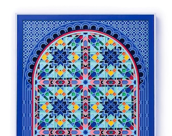 Arabic Archway Paper Cut Art / Multi Layered Paper Sculpture / Moroccan Architecture Home Decor / Kaleidoscopic Pattern Islamic Geometry Art