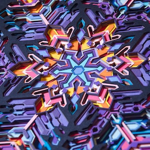 Illustrazione con taglio di carta temporale / Decorazione da parete intricata con taglio di carta / Arte di carta originale multistrato / Design di fiocchi di neve tagliati a mano 3D Wall Art
