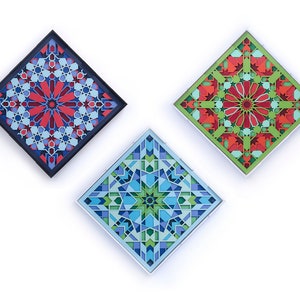 Set of 3 Paper Cut Wall Art / Sacred Geometry Papercut Morocco Wall Decor / Layered 3D Paper Sculpture / Paper Cutting Mandala Artwork image 3