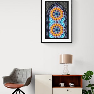 Printable Morocco Islam Wall Art / Modern Geometry Art Deco Wall Print / Living Room Wall Decor / Instant Digital Download Colorful Mandala image 3