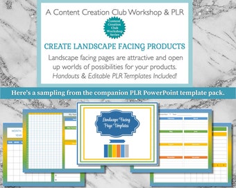 Workshop: Create Landscape Facing Products - A Workshop & Template Pack - Tutorial Video and Editable Pages with Commercial Use Rights