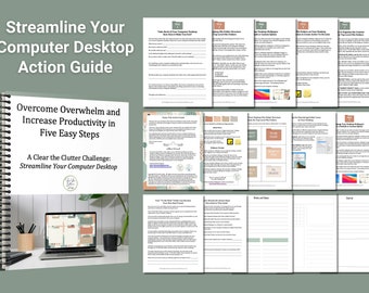 Organize Your Computer Desktop Action Guide, 15-page guide to help you streamline your computer desktop, productivity tips, PDF format