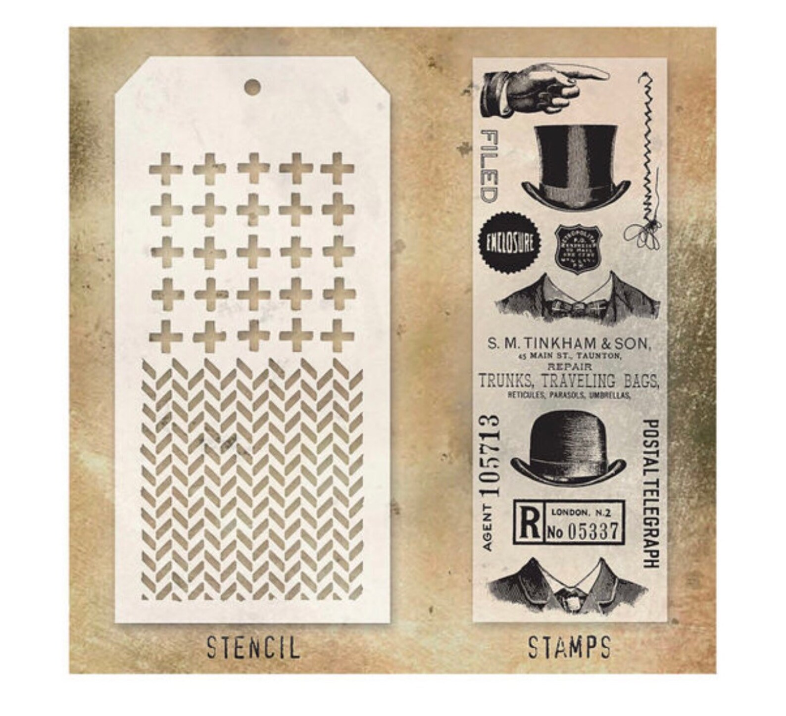 Tim Holtz Stampers Anonymous Stamp/stencil Set Plus & Etsy