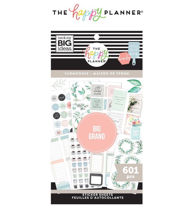 MAMBI Create 365 The Happy Planner 601 pc Sticker Book Farmhouse Big