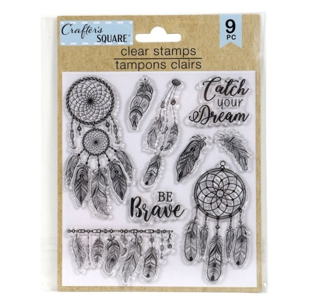 Crafter's Square Clear 9 Pc Stamp Set Dream Catcher Etsy