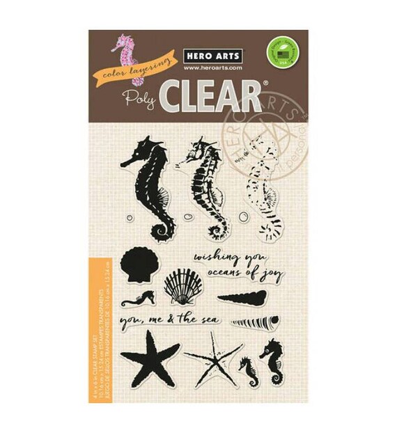 Hero Arts Polyclear Crafting Stamp Sets Seahorse Color Layering Crafting Stamps