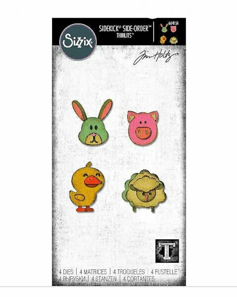 Sizzix Sidekick Side Order Thinlits 4 pc Die Set 664151 Critters by Tim Holtz Alterations