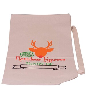 Personalized Christmas Santa Sack Bags Customizable Gift Toy Favor Pouch Bags for Kids 22W x 33H Brown Reindeer Express Special Delivery image 4