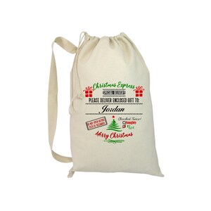 Personalized Christmas Santa Sack Bags Customizable Gift Toy Favor Pouch Bags for Kids 22&quot;W x 33&quot;H -  Christmas Express