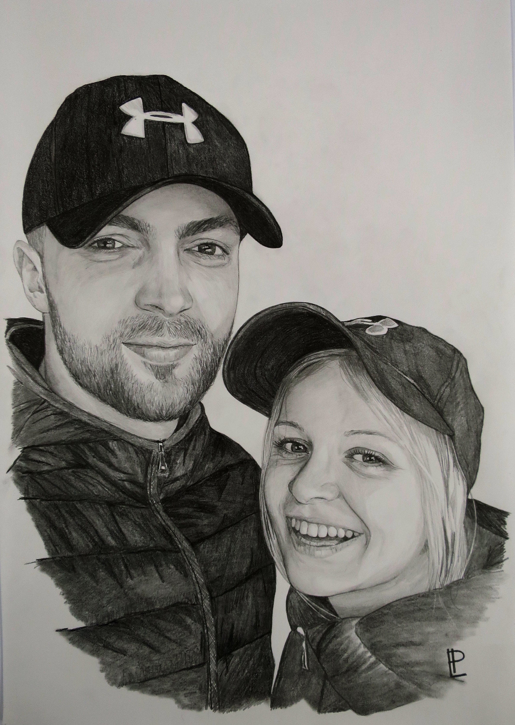 Original Drawing Portraits of Couples by Pencil Original Etsy