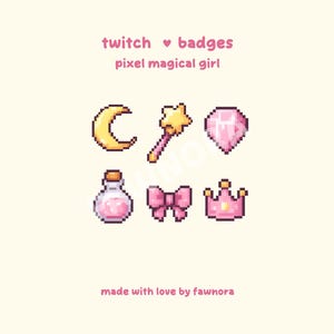 pixel magical girl twitch sub badges