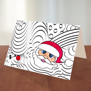Printable Santa Christmas Coloring Card