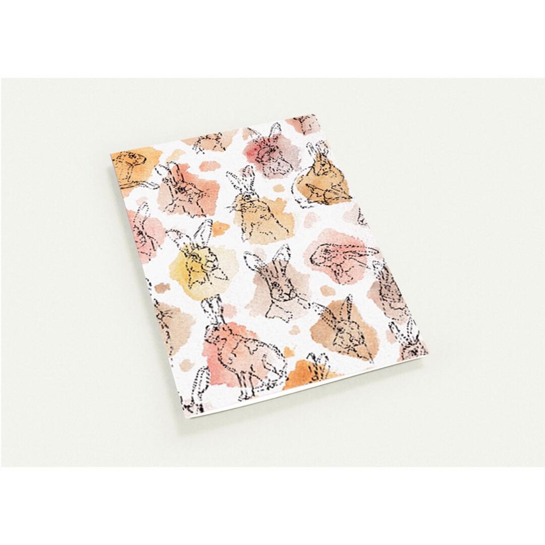 Colorful Rabbit Sketch Note Cards - (pack of 10) - Etsy