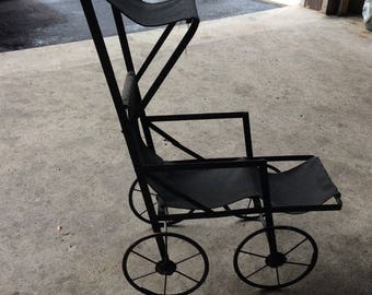 vintage metal baby stroller