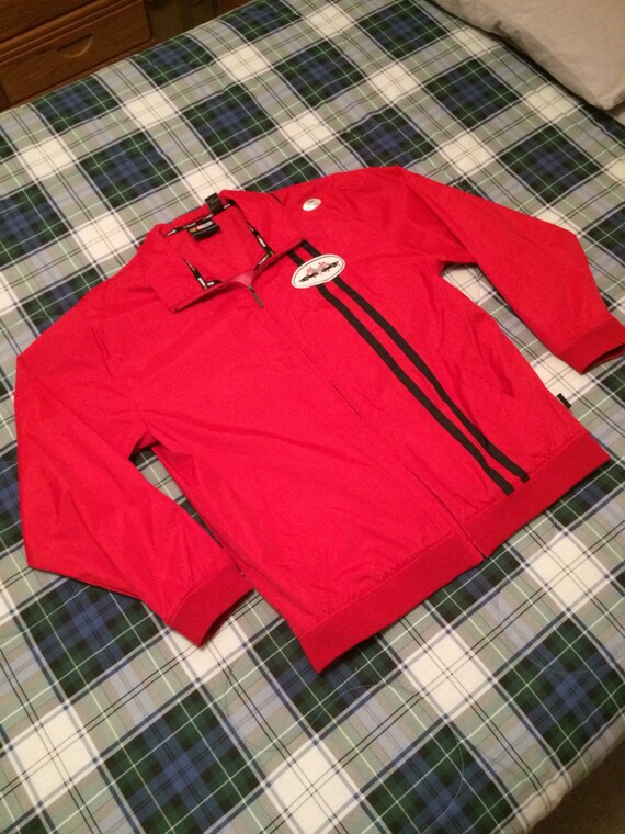 Vintage 1980's NASCAR racing jacket Full Zip red j