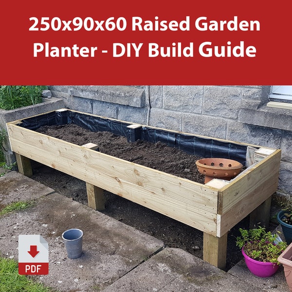 Raised Garden Planter - 2.5 Meter Long - DIY Plans and Build Guide
