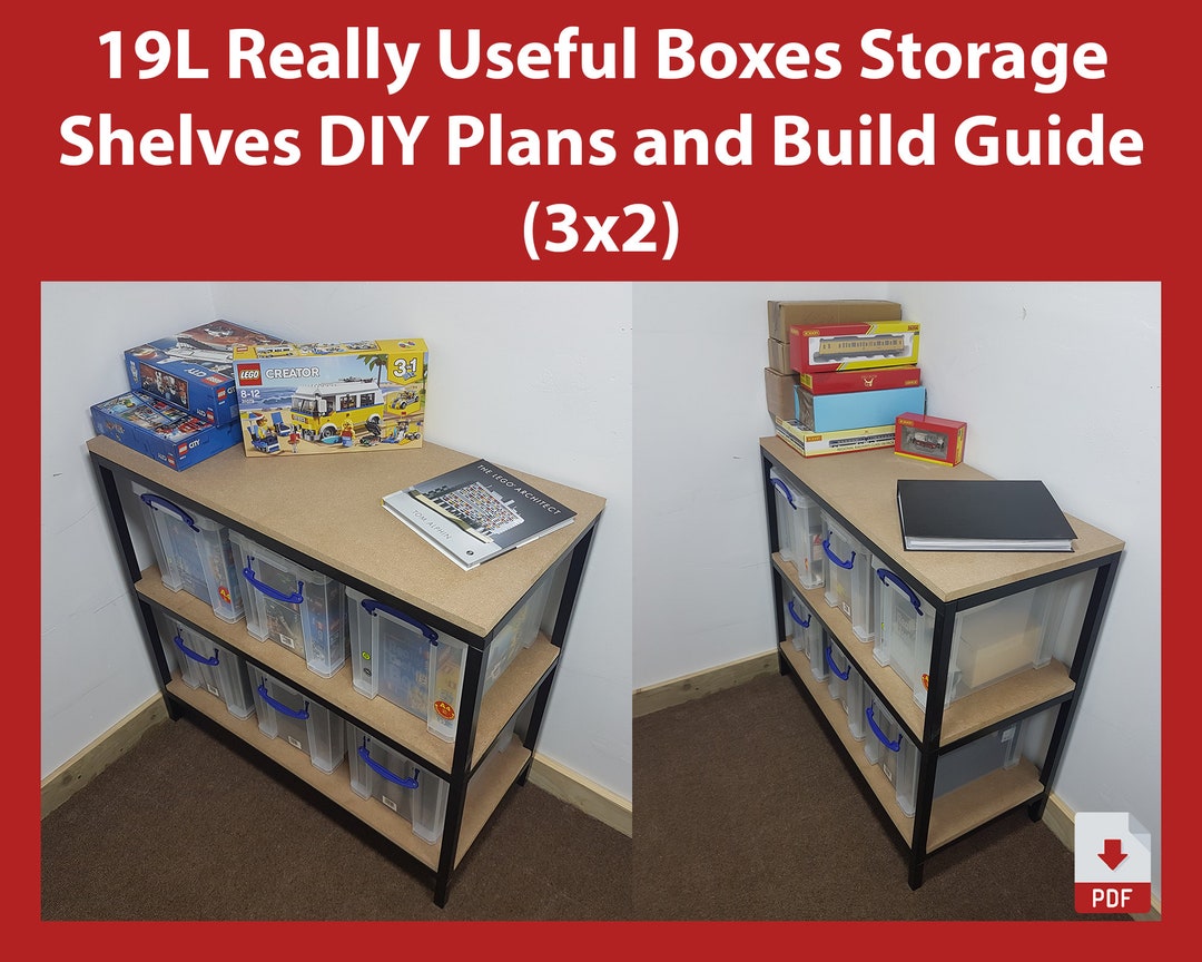 19L Really Useful Boxes Storage Shelves DIY Plans and Build Guide 3x2
