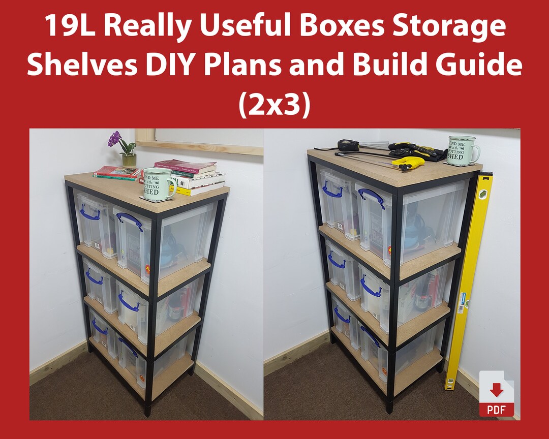 19L Really Useful Boxes Storage Shelves DIY Plans and Build Etsy
